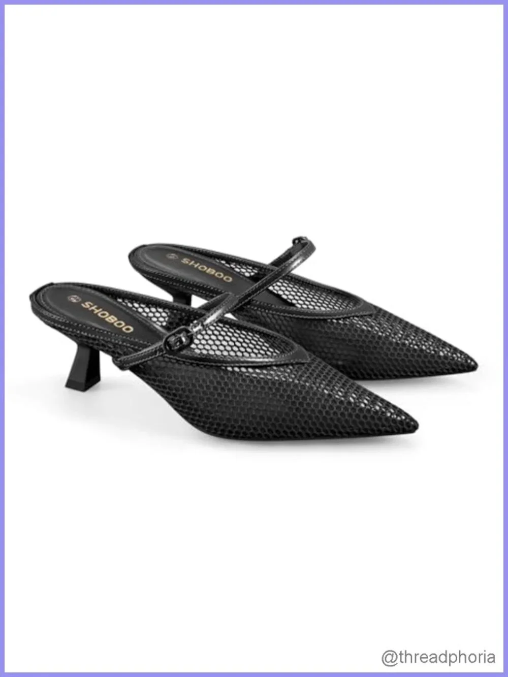 Women's Mesh Kitten Heel Dress Sandals Pointed Toe Slip On PU